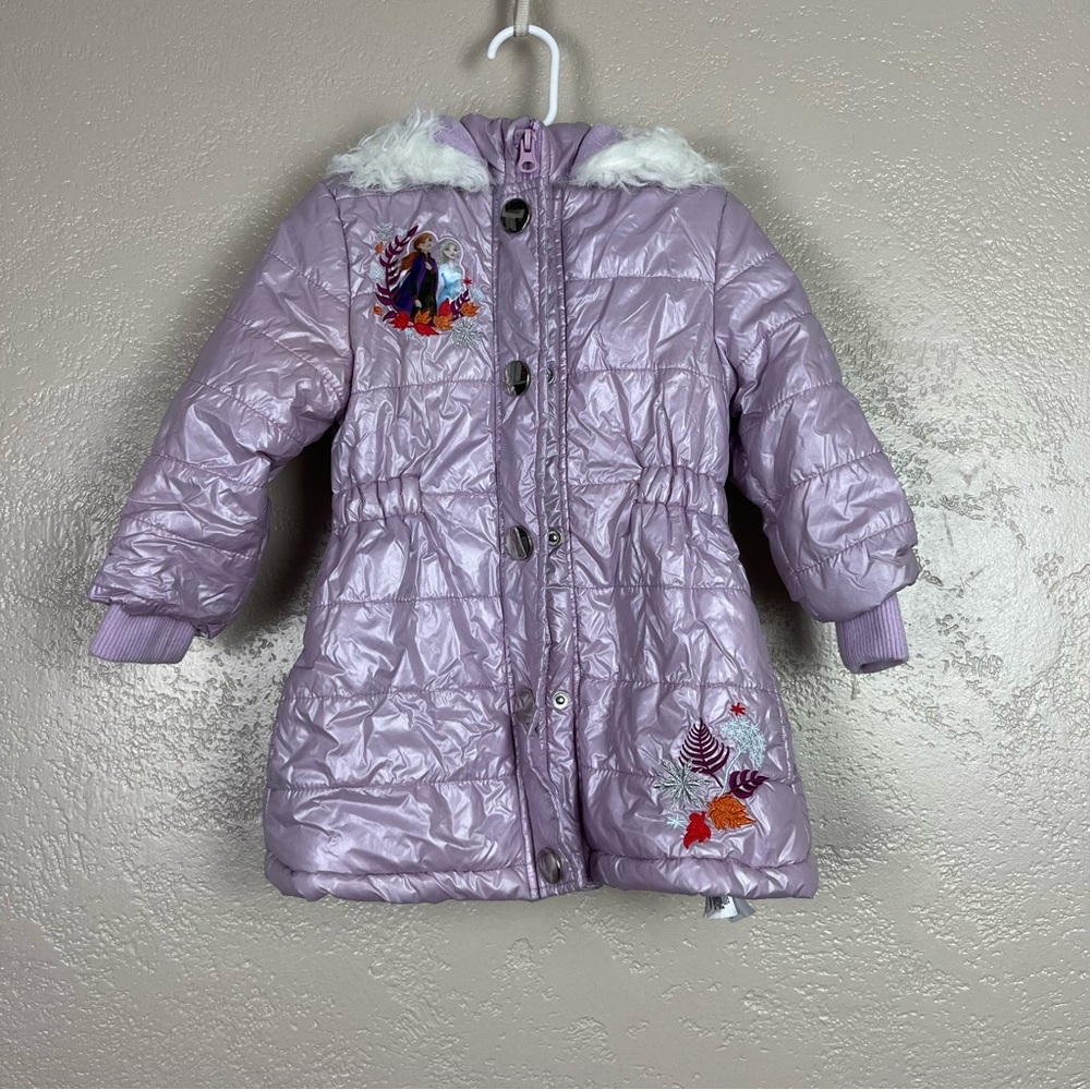 Disney collection baby girl full zip winter frozen purple jacket size‎ 2